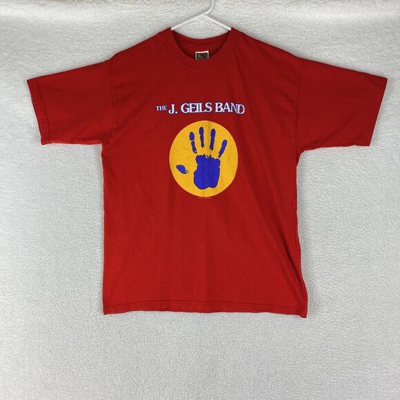 Vintage J Geils Band Shirt Mens‎ Sz L Red 1999 Tour T Great American House Party - Picture 1 of 11